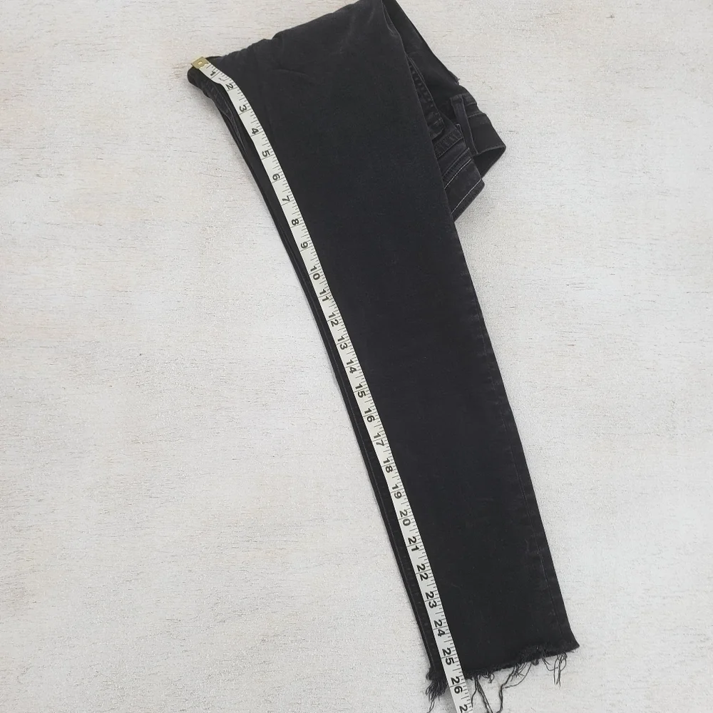 Rag & bone women US 29 black jeans ankle skinny raw hem zipper fly Modal blend